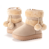 Bottes d’Hiver Enfant – Pompons & Doublure Laine