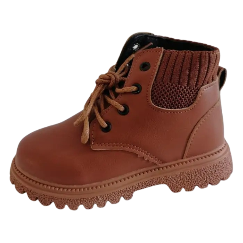 Bottes de Combat en Cuir pour Enfant Doublées en Peluche