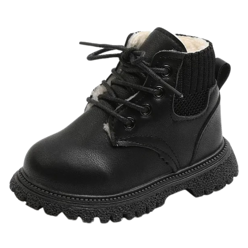 Bottes de Combat en Cuir pour Enfant Doublées en Peluche