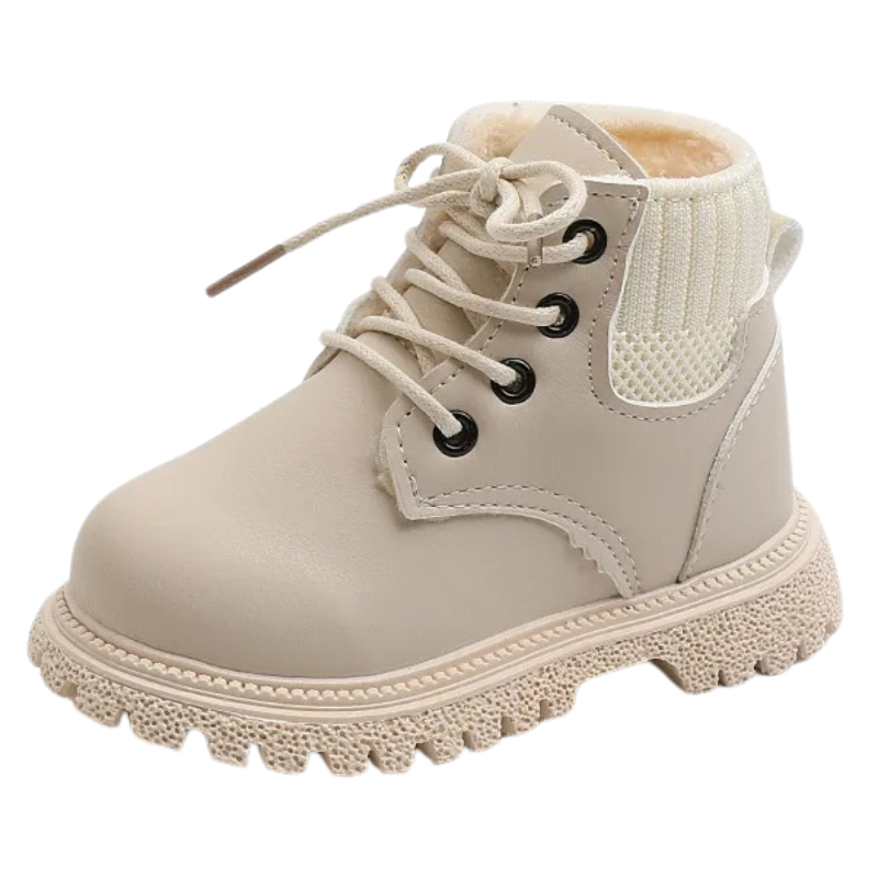 Bottes de Combat en Cuir pour Enfant Doublées en Peluche