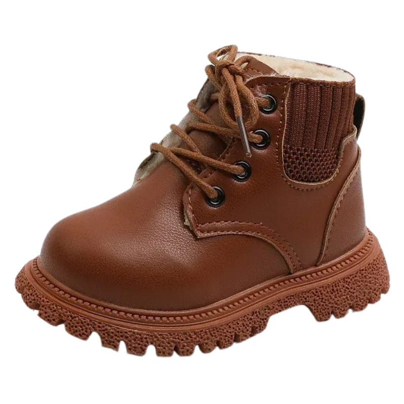 Bottes de Combat en Cuir pour Enfant Doublées en Peluche