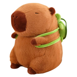 Peluche Capybara avec Capuche Fraise et Sac à Dos Tortue