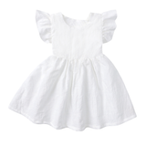 Robe Fille en Coton à Manches Volants – Été