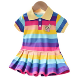 Robe d’Été Arc-en-Ciel pour Fille – Légère et Colorée