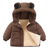 Veste d’Hiver Enfant Doublée avec Capuche Ours