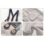 Ensemble Costume Bébé Garçon avec Pantalon à Bretelles, Body Chemise et Béret – Tenue de Cérémonie