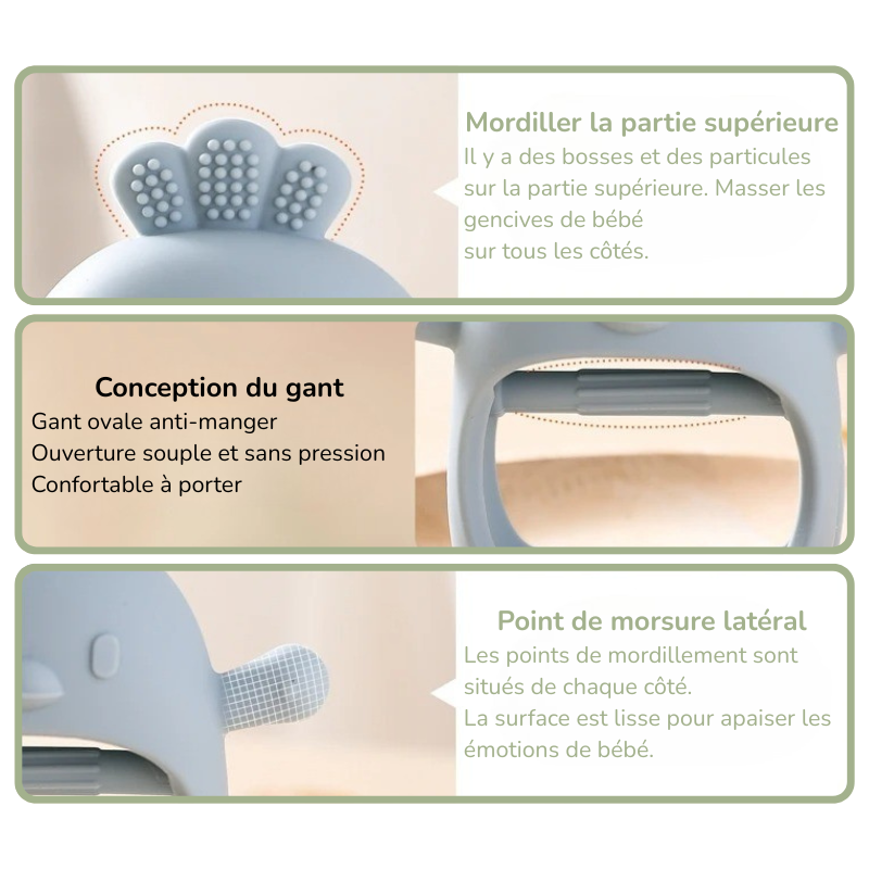 Anneau de Dentition en Silicone Antibactérien – Nouveau-Né Bambino