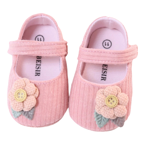 Ballerines à Fleur Brodée pour Bébé
