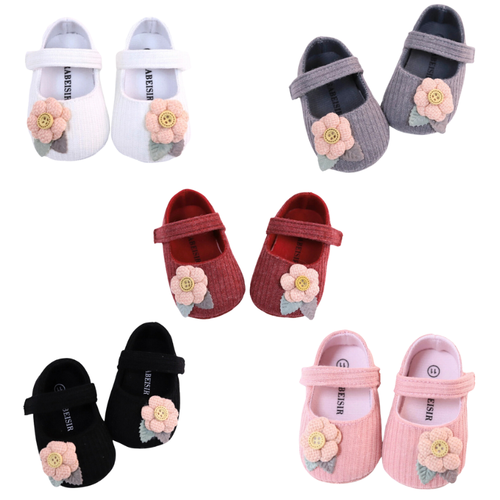 Ballerines à Fleur Brodée pour Bébé