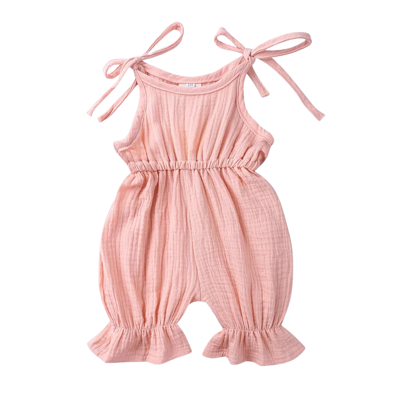 Barboteuse Bébé Fille en Gaze de Coton – Été