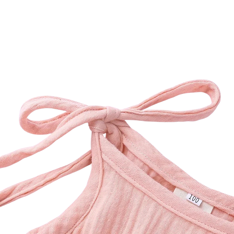 Barboteuse Bébé Fille en Gaze de Coton – Été