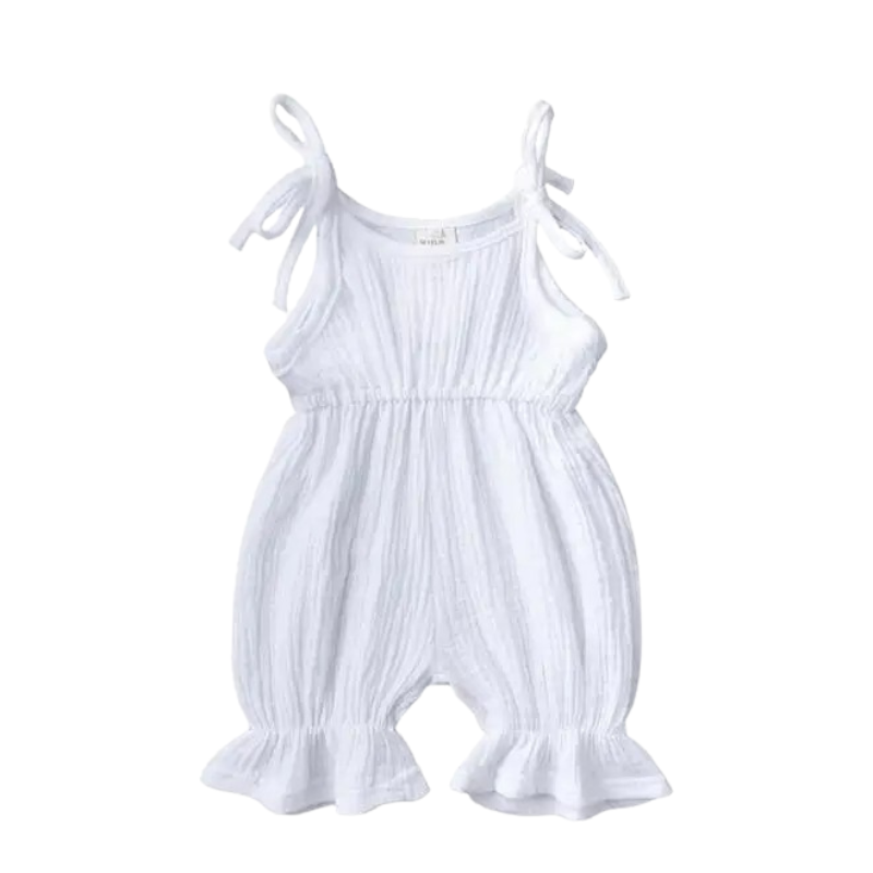 Barboteuse Bébé Fille en Gaze de Coton – Été