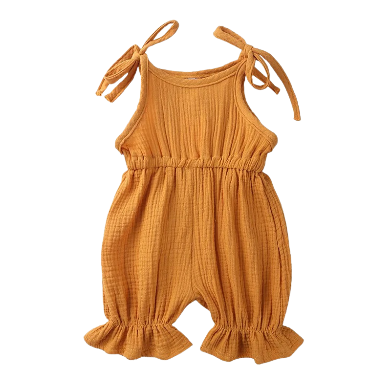 Barboteuse Bébé Fille en Gaze de Coton – Été