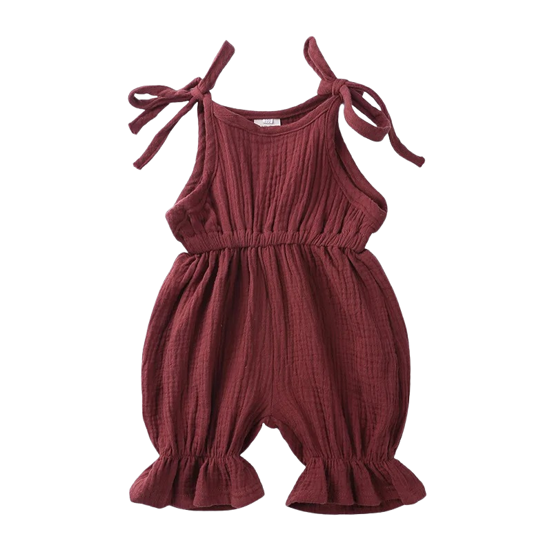 Barboteuse Bébé Fille en Gaze de Coton – Été