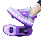 Baskets Enfant Fille à Roulettes avec Lumières LED