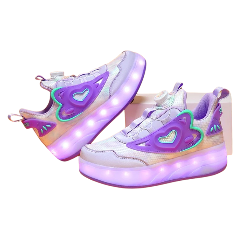 Baskets Enfant Fille à Roulettes avec Lumières LED