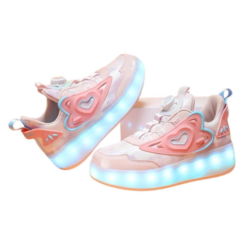 Baskets Enfant Fille à Roulettes avec Lumières LED