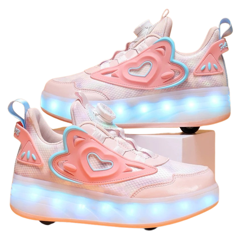 Baskets Enfant Fille à Roulettes avec Lumières LED