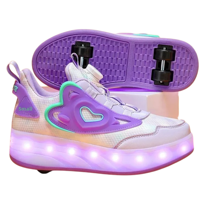Baskets Enfant Fille à Roulettes avec Lumières LED