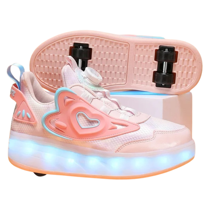 Baskets Enfant Fille à Roulettes avec Lumières LED