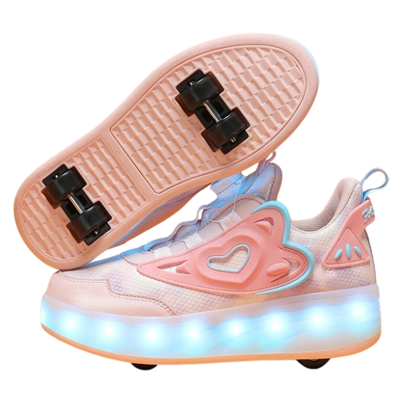 Baskets Enfant Fille à Roulettes avec Lumières LED