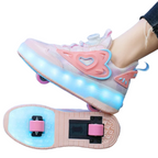 Baskets Enfant Fille à Roulettes avec Lumières LED