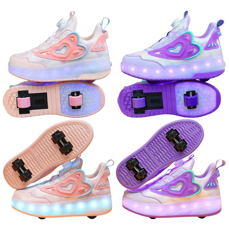 Baskets Enfant Fille à Roulettes avec Lumières LED