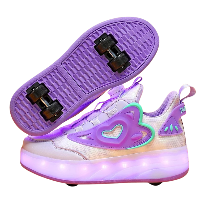 Baskets Enfant Fille à Roulettes avec Lumières LED