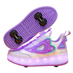 Baskets Enfant Fille à Roulettes avec Lumières LED