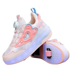 Baskets Enfant Fille à Roulettes avec Lumières LED