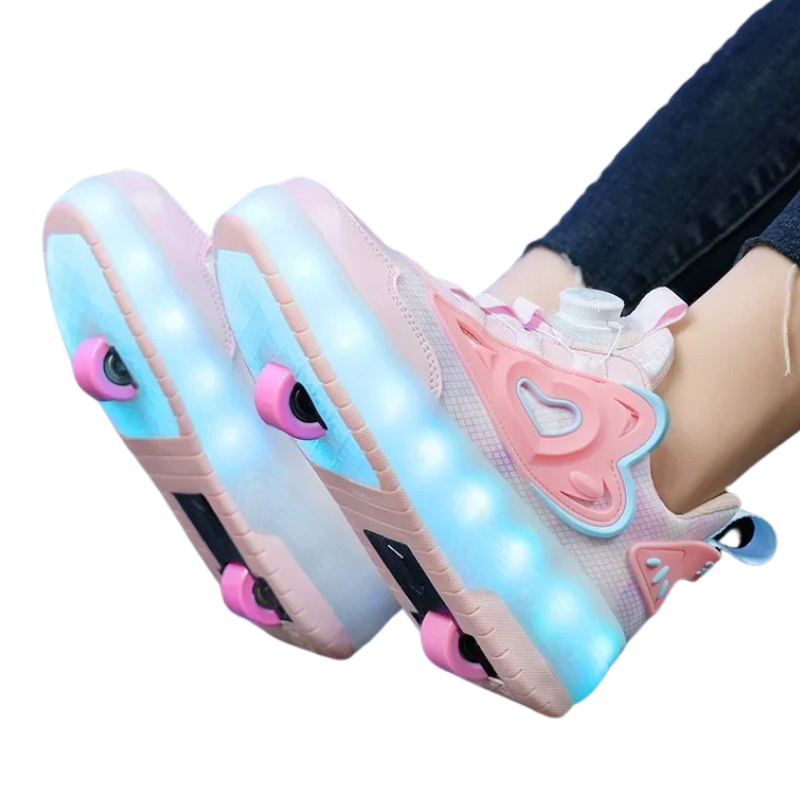 Baskets Enfant Fille à Roulettes avec Lumières LED