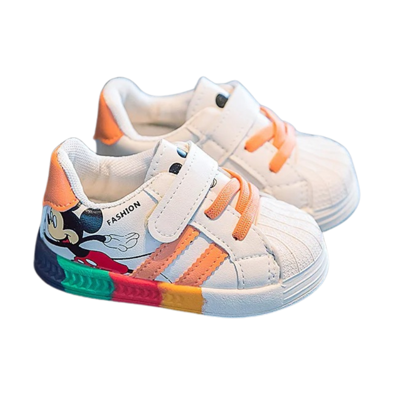 Baskets Enfant Blanches – Souris Cartoon Colorée