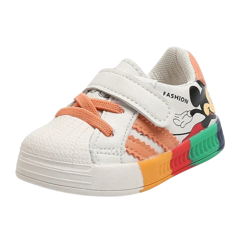 Baskets Enfant Blanches – Souris Cartoon Colorée