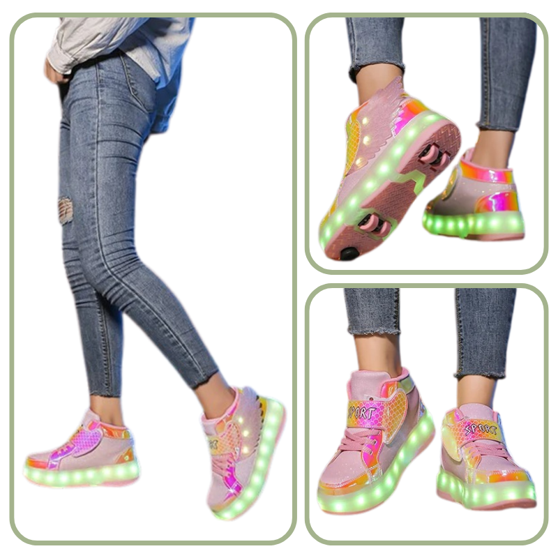 Baskets Enfant à Roulettes avec LED Rechargeables – Sport & Loisirs