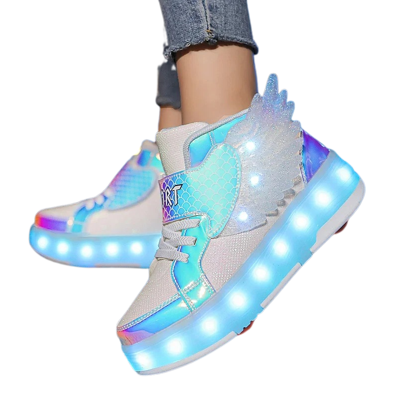Baskets Enfant à Roulettes avec LED Rechargeables – Sport & Loisirs