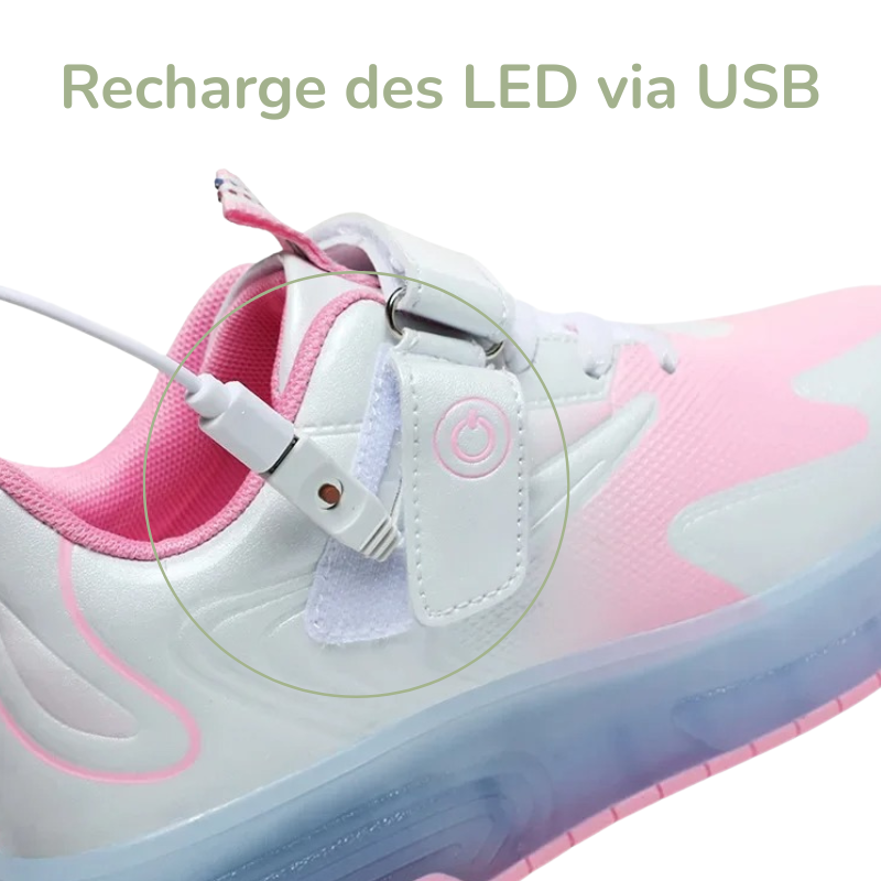 Baskets Enfant à Roulettes avec Lumières LED Rechargeables – Modèle Peerruiz