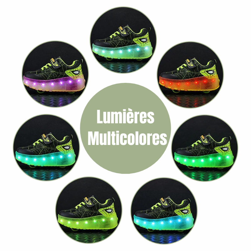 Baskets Enfant à Roulettes et Lumières – Style Héros Urbain