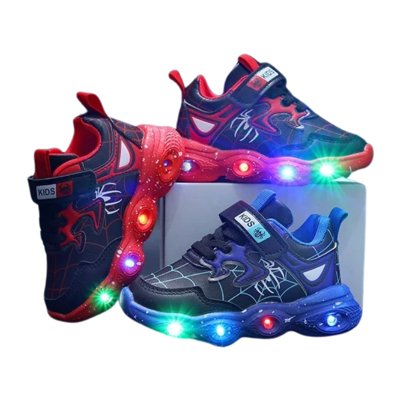 Baskets Enfant LED – Motif Héros Araignée