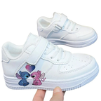 Baskets Enfant Blanches – Petit Monstre Bleu Kawaii