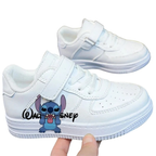 Baskets Enfant Blanches – Petit Monstre Bleu Kawaii