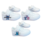 Baskets Enfant Blanches – Petit Monstre Bleu Kawaii