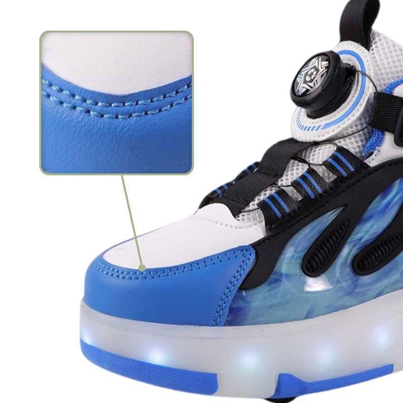 Baskets Enfant à Roulettes avec Lumières LED – Style Fire