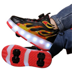 Baskets Enfant à Roulettes avec Lumières LED – Style Fire