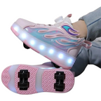 Baskets Enfant à Roulettes avec Lumières LED – Style Fire