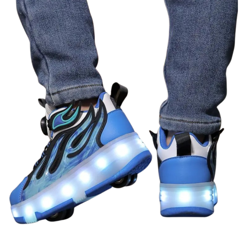 Baskets Enfant à Roulettes avec Lumières LED – Style Fire
