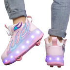 Baskets Enfant à Roulettes avec Lumières LED – Style Fire