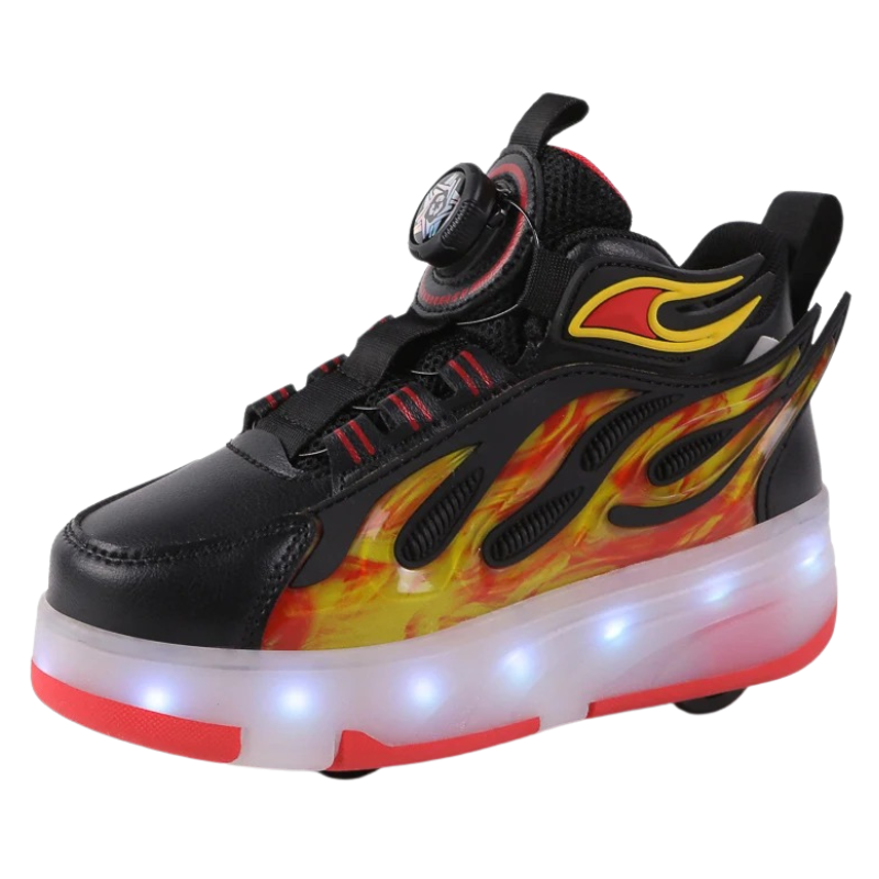 Baskets Enfant à Roulettes avec Lumières LED – Style Fire