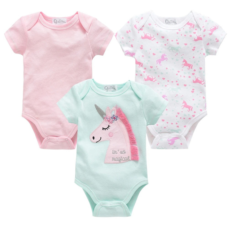 Body Fille à Manches Courtes – Licorne Personnalisée
