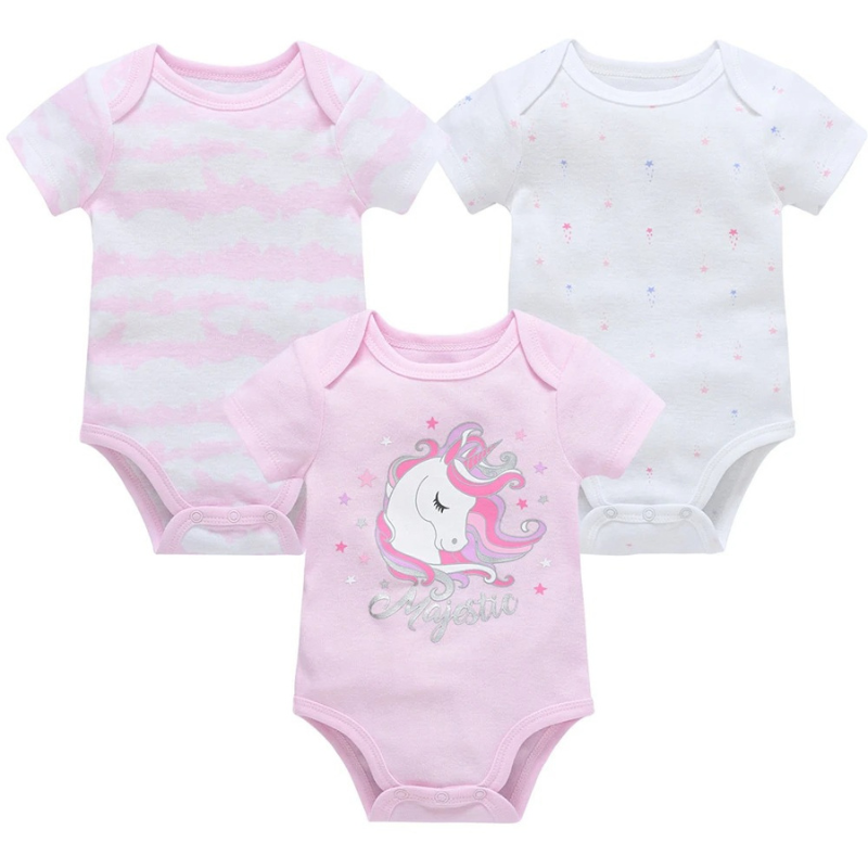 Body Fille à Manches Courtes – Licorne Personnalisée