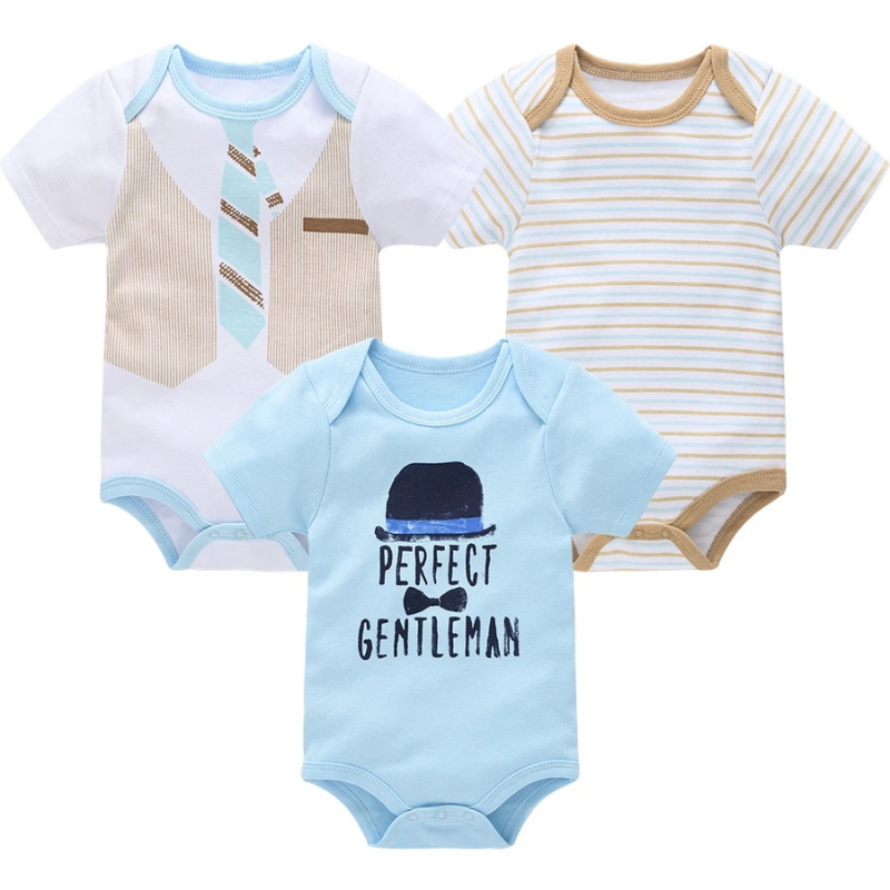 Body Garçon à Manches Courtes – Gentleman et Ourson Personnalisé